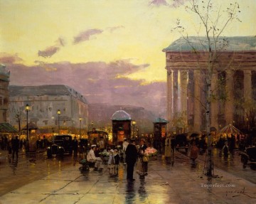 街並み Painting - 雨の夕暮れのパリの都会